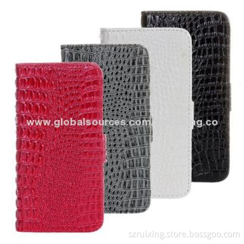 Crocodile veins leather case for iPhone 5/5S with stand function